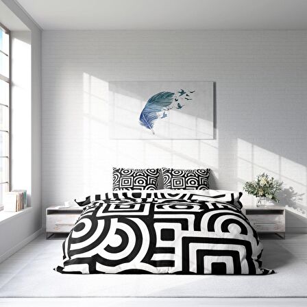 Monohome Geomix Geometrik Pamuk Saten Çift Kişilik Nevresim Takımı