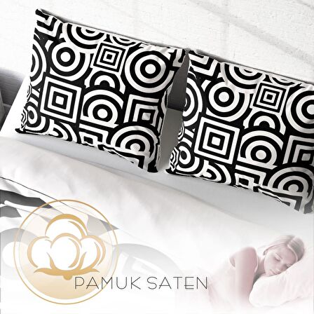 Monohome Geomix Geometrik Pamuk Saten Çift Kişilik Nevresim Takımı