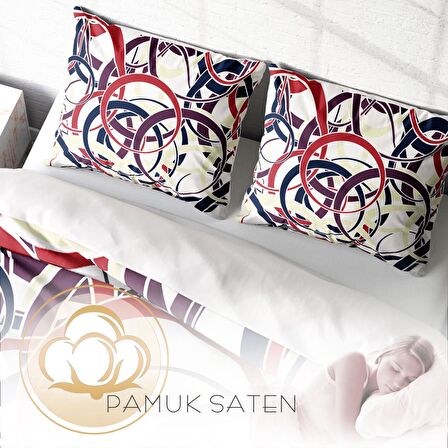 Monohome Rings 3D Temalı Pamuk Saten Çift Kişilik Nevresim Takımı