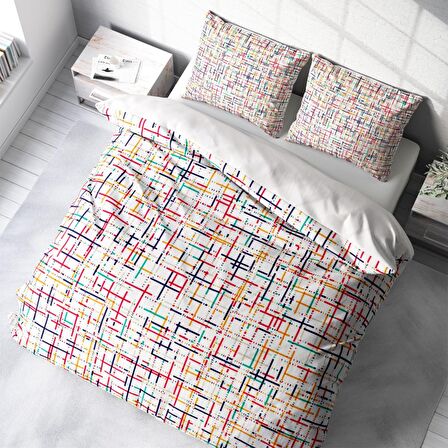 Monohome Colorful 3D Temalı Pamuk Saten Çift Kişilik Nevresim Takımı