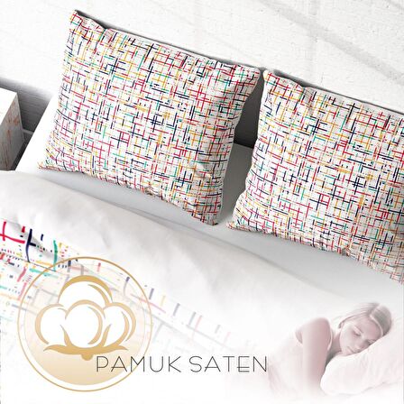 Monohome Colorful 3D Temalı Pamuk Saten Çift Kişilik Nevresim Takımı