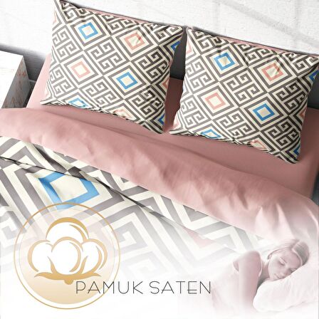 Monohome Geometri Geometrik Pamuk Saten Çift Kişilik Nevresim Takımı