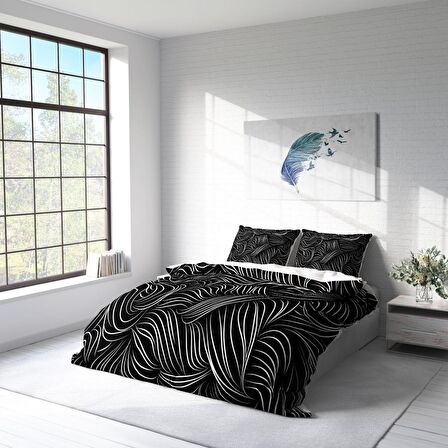 Monohome Zebra 3D Temalı Pamuk Saten Çift Kişilik Nevresim Takımı