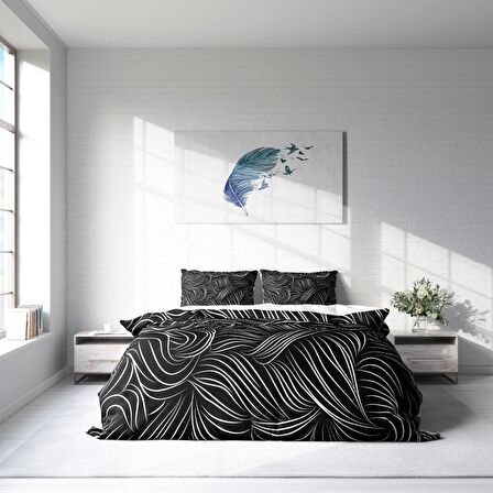 Monohome Zebra 3D Temalı Pamuk Saten Çift Kişilik Nevresim Takımı