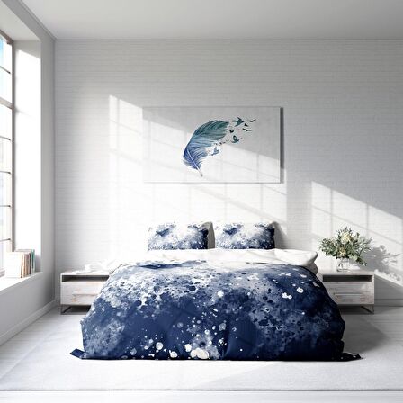 Monohome Stain 3D Temalı Pamuk Saten Çift Kişilik Nevresim Takımı