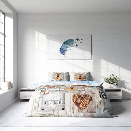Monohome La Mer Deniz Temalı Pamuk Saten Çift Kişilik Nevresim Takımı