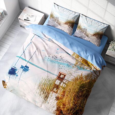 Monohome Reeds 3D Temalı Pamuk Saten Çift Kişilik Nevresim Takımı