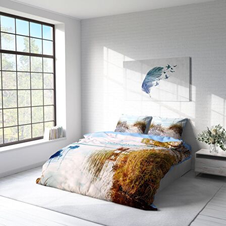 Monohome Reeds 3D Temalı Pamuk Saten Çift Kişilik Nevresim Takımı