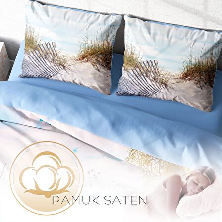 Monohome Reeds 3D Temalı Pamuk Saten Çift Kişilik Nevresim Takımı