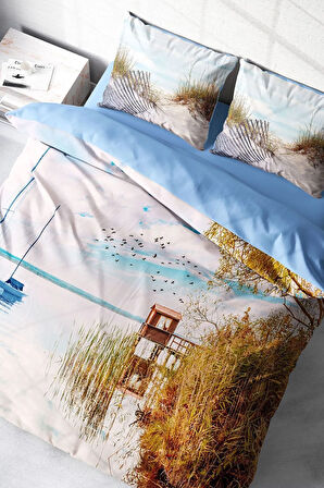 Nevresim Takımı %100 Doğal Pamuk Çift Kişilik 3d Digital Reeds