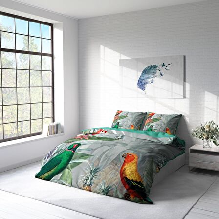 Monohome Parworld Hayvan Figürlü Pamuk Saten Çift Kişilik Nevresim Takımı