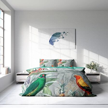 Monohome Parworld Hayvan Figürlü Pamuk Saten Çift Kişilik Nevresim Takımı