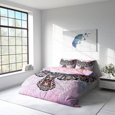 Monohome Mr.Owl Hayvan Figürlü Pamuk Saten Çift Kişilik Nevresim Takımı