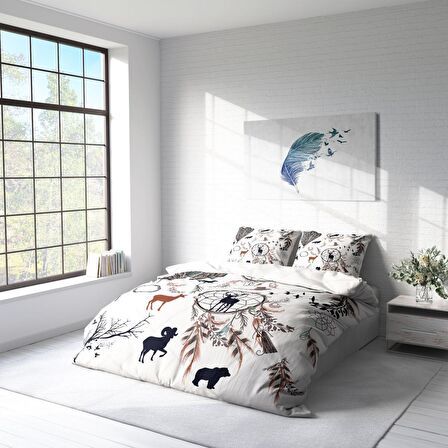 Monohome Calmness 3D Temalı Pamuk Saten Çift Kişilik Nevresim Takımı