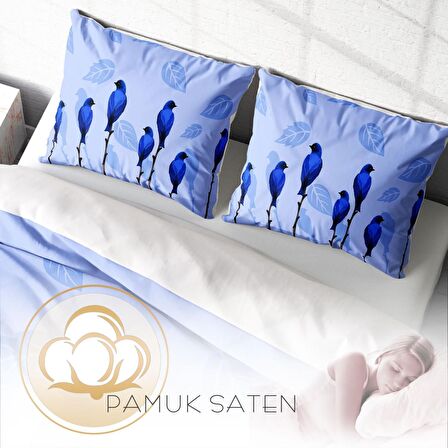 Monohome BlueBird 3D Temalı Pamuk Saten Çift Kişilik Nevresim Takımı