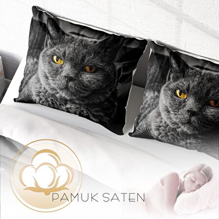 Monohome Batcat 3D Temalı Pamuk Saten Çift Kişilik Nevresim Takımı