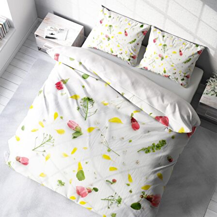 Monohome Garden Çiçekli Pamuk Saten Çift Kişilik Nevresim Takımı