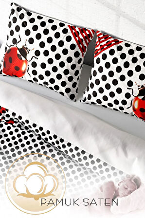 Nevresim Takımı %100 Doğal Pamuk Çift Kişilik 3d Digital Ladybug Naturel