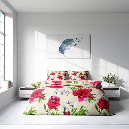 Monohome Aqua 3D Temalı Pamuk Saten Çift Kişilik Nevresim Takımı