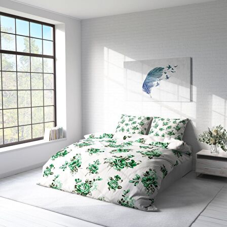 Monohome Bigarden 3D Temalı Pamuk Saten Çift Kişilik Nevresim Takımı