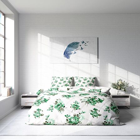 Monohome Bigarden 3D Temalı Pamuk Saten Çift Kişilik Nevresim Takımı