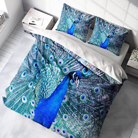 Monohome Pauw Hayvan Figürlü Pamuk Saten Çift Kişilik Nevresim Takımı