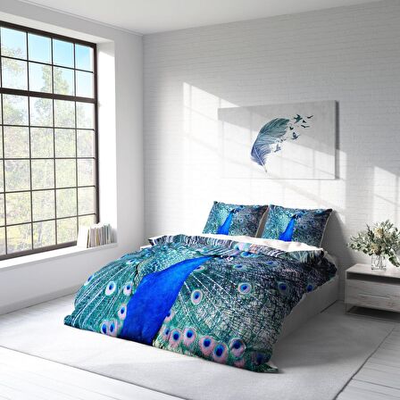 Monohome Pauw Hayvan Figürlü Pamuk Saten Çift Kişilik Nevresim Takımı