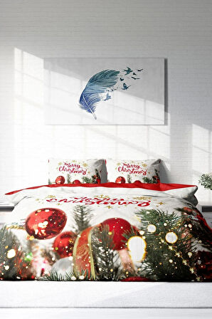 Nevresim Takımı %100 Doğal Pamuk Çift Kişilik 3d Digital Ny Noel