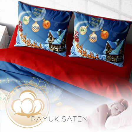 Monohome Ny Wish Yılbaşı Temalı Pamuk Saten Çift Kişilik Nevresim Takımı