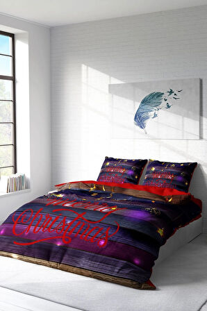 Nevresim Takımı %100 Doğal Pamuk Çift Kişilik 3d Digital Ny Dark