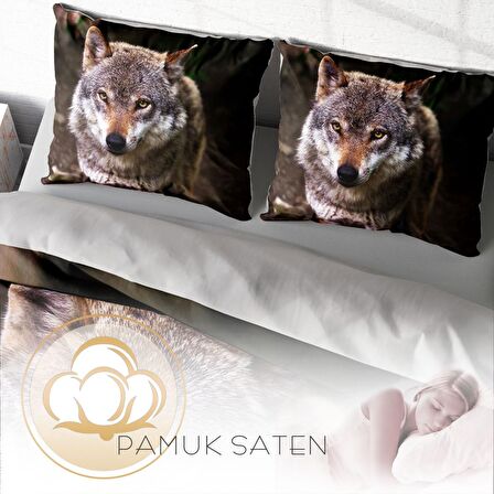 Monohome Wolf Eyes 3D Temalı Pamuk Saten Çift Kişilik Nevresim Takımı