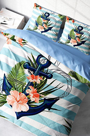 Nevresim Takımı %100 Doğal Pamuk Çift Kişilik 3d Digital Anchor