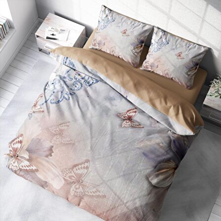 Monohome Mariposa Hayvan Figürlü Pamuk Saten Çift Kişilik Nevresim Takımı