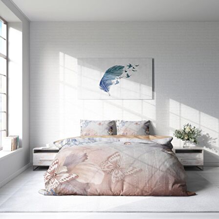 Monohome Mariposa Hayvan Figürlü Pamuk Saten Çift Kişilik Nevresim Takımı