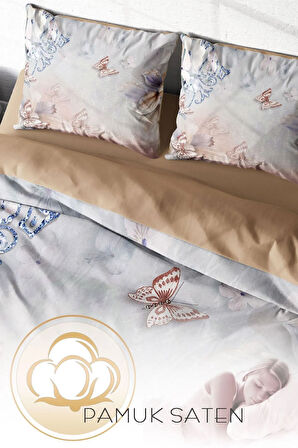 Nevresim Takımı %100 Doğal Pamuk Çift Kişilik 3d Digital Mariposa