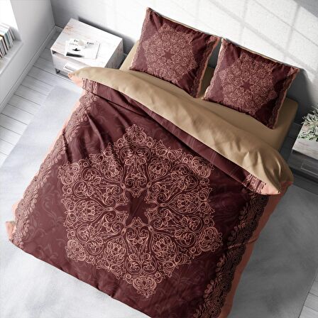 Monohome Browny 3D Temalı Pamuk Saten Çift Kişilik Nevresim Takımı