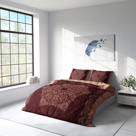 Monohome Browny 3D Temalı Pamuk Saten Çift Kişilik Nevresim Takımı