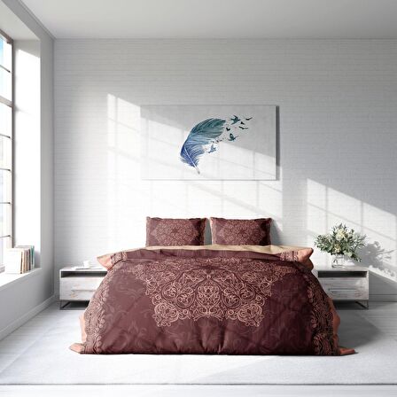 Monohome Browny 3D Temalı Pamuk Saten Çift Kişilik Nevresim Takımı
