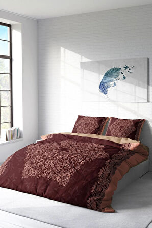 Nevresim Takımı %100 Doğal Pamuk Çift Kişilik 3d Digital Browny