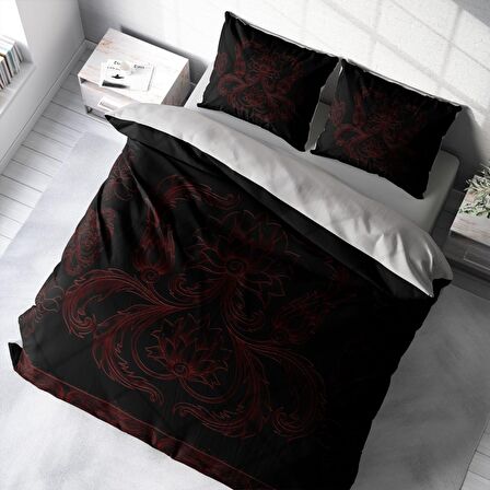 Monohome Black Baroque 3D Temalı Pamuk Saten Çift Kişilik Nevresim Takımı
