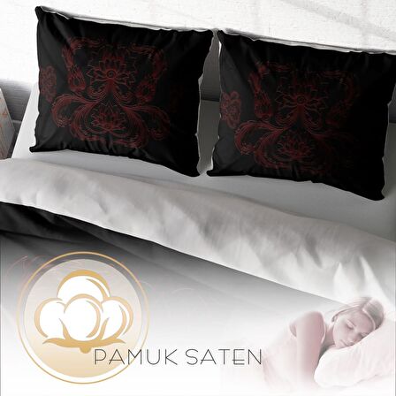 Monohome Black Baroque 3D Temalı Pamuk Saten Çift Kişilik Nevresim Takımı