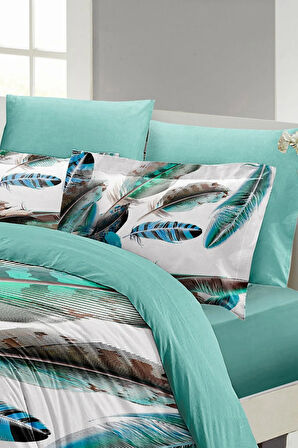 Nevresim Takımı %100 Doğal Pamuk Çift Kişilik 3d Digital New Feather