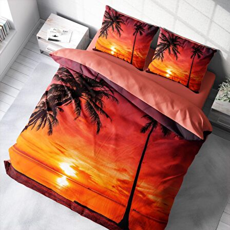 Monohome Gün Batımı Gün Batımı Pamuk Saten Çift Kişilik Nevresim Takımı