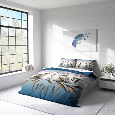 Monohome Hayvan Figürlü Pamuk Saten Çift Kişilik Nevresim Takımı