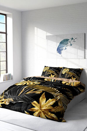 Nevresim Takımı %100 Doğal Pamuk Çift Kişilik 3d Digital Black Casual