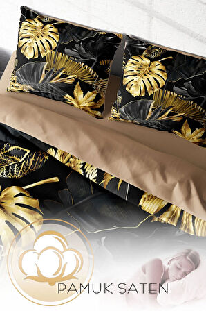 Nevresim Takımı %100 Doğal Pamuk Çift Kişilik 3d Digital Black Casual