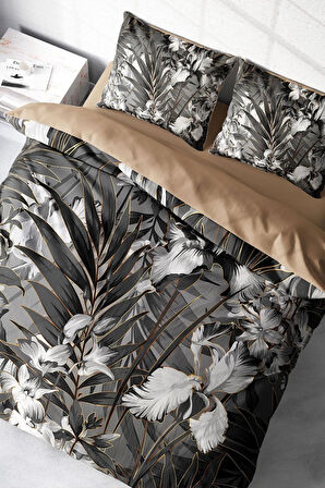 Nevresim Takımı %100 Doğal Pamuk Çift Kişilik 3d Digital Gray Casual