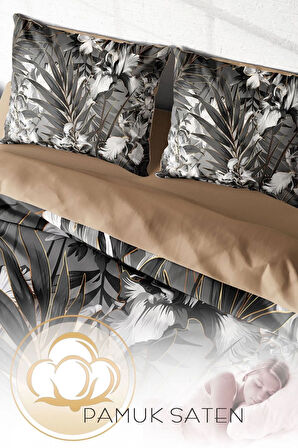 Nevresim Takımı %100 Doğal Pamuk Çift Kişilik 3d Digital Gray Casual