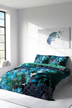 Nevresim Takımı %100 Doğal Pamuk Çift Kişilik 3d Digital Deep Akvaryum