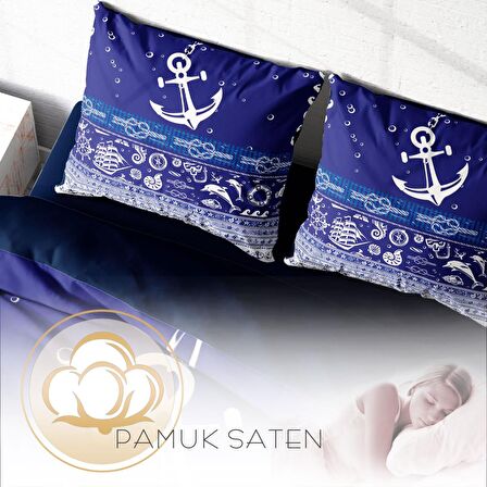 Monohome Okyanusta Deniz Temalı Pamuk Saten Çift Kişilik Nevresim Takımı